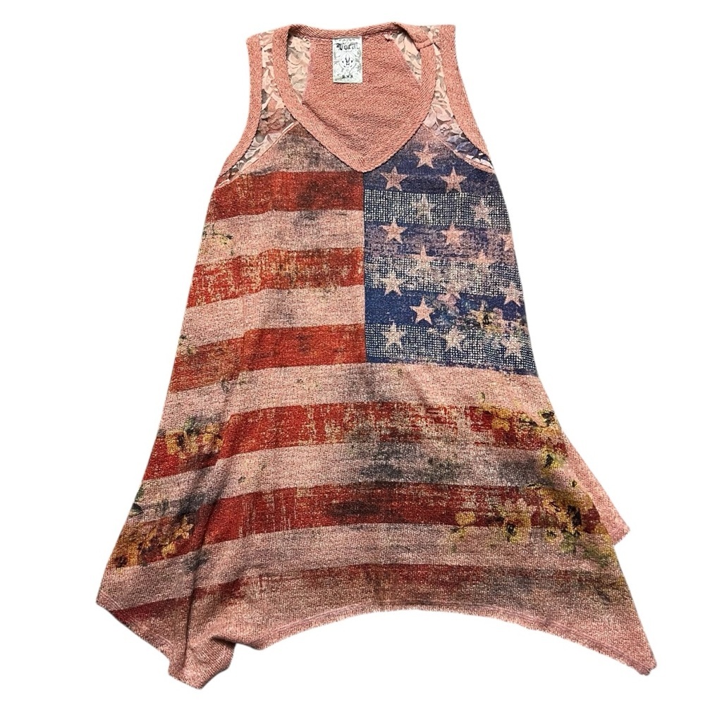 Y2K Vocal Tank Top Women’s M Made In USA Rhinestone Lace 2000s - Picture 2 of 7